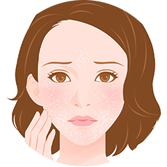 乾燥肌が気になる女性のイラスト