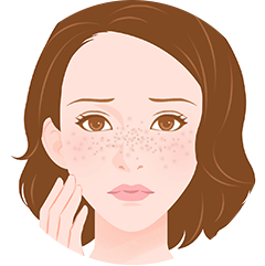 毛穴汚れが気になる女性のイラスト